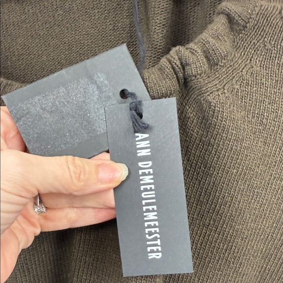 ANN DEMEULEMEESTER Dark green Brown Knit long sleeve Top - Picture 5 of 12